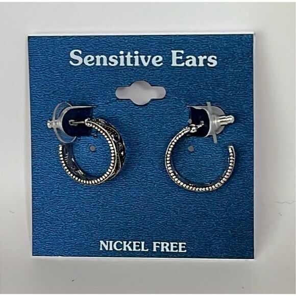 Sensitive Ears Nickel Free Stainless Steel Semi Circle Earrings Hypoallergenic N - Picture 7 of 8